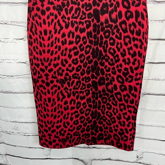 AKIRA Red Leopard Bodycon Bustier Mini Dress Women’s Medium Spaghetti Strap Cute - Picture 5 of 13